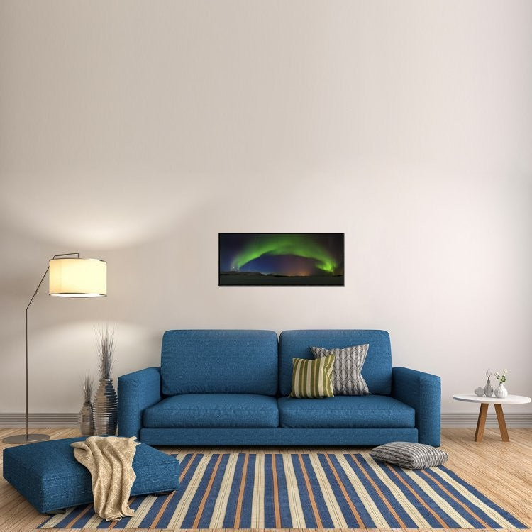 "Northern Lights" Framed Canvas Giclee by Roy Samuelsen, 41x17"