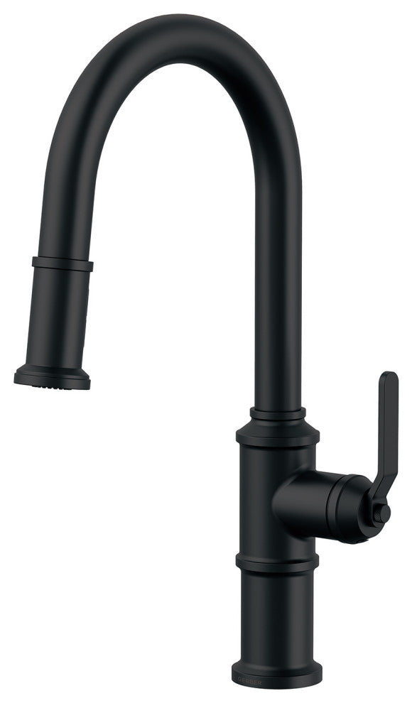 Kinzie Single Handle Pull-Down Kitchen Faucet w/ Snapback Retraction Satin Black