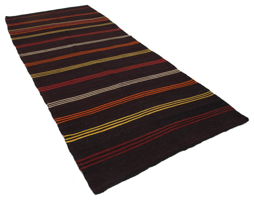 Rug N Carpet - Handmade Turkish 5' 0'' x 11' 11'' Vintage Goat Hair Kilim Rug