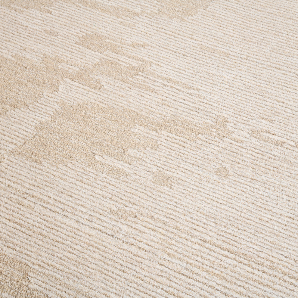 Mexico Abstract Ivory Sand Hand-Hooked Area Rug 9' x 12'