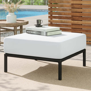 Hanalei Outdoor Patio Ottoman, Ivory White