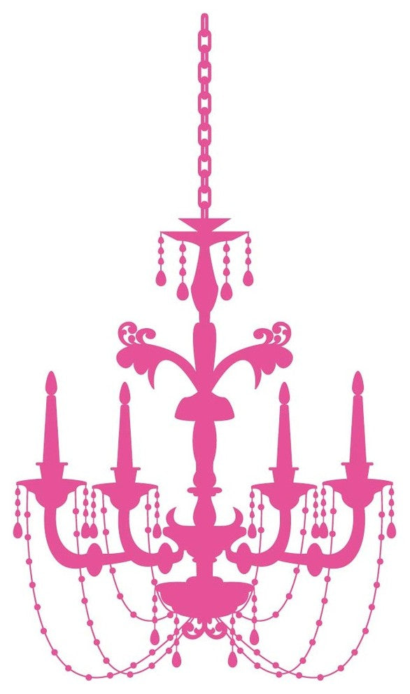 Chic Chandelier Wall Decal, 46"H, Lavender