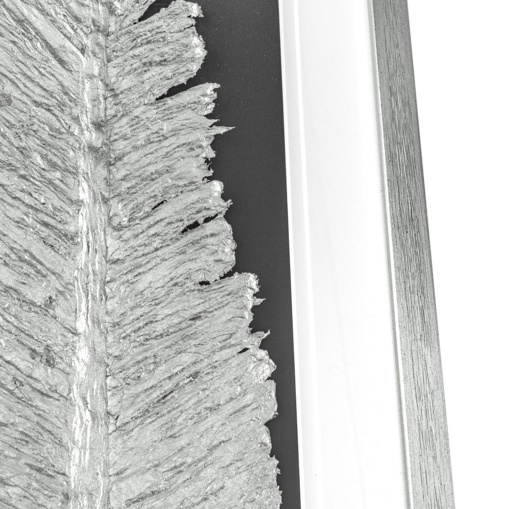 Metallic Feather, Silver Shadow Box