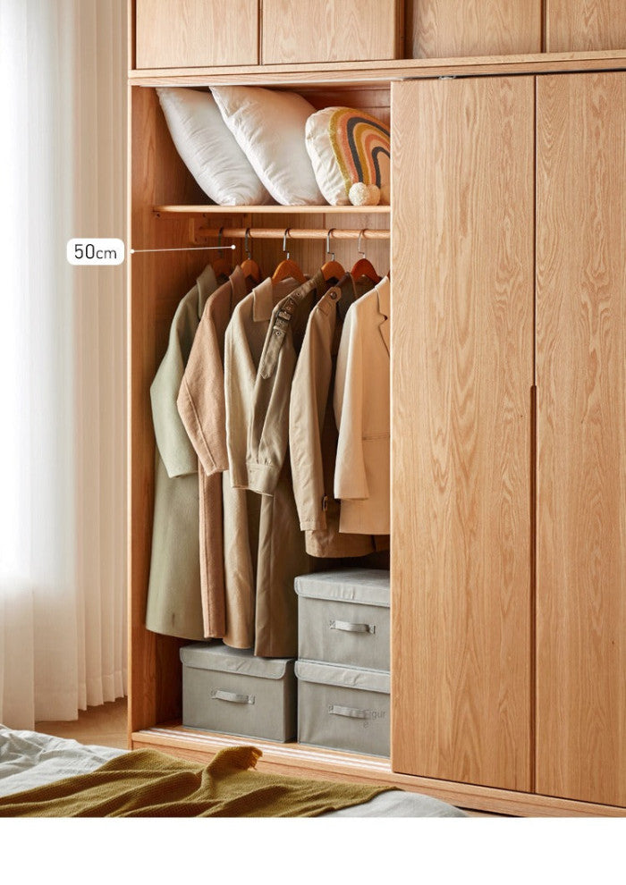 Oak Solid Wood Wardrobe Sliding Door