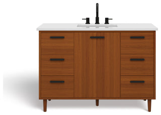 The Darby Bathroom Vanity, Teak, 48", Single Sink, Freestanding