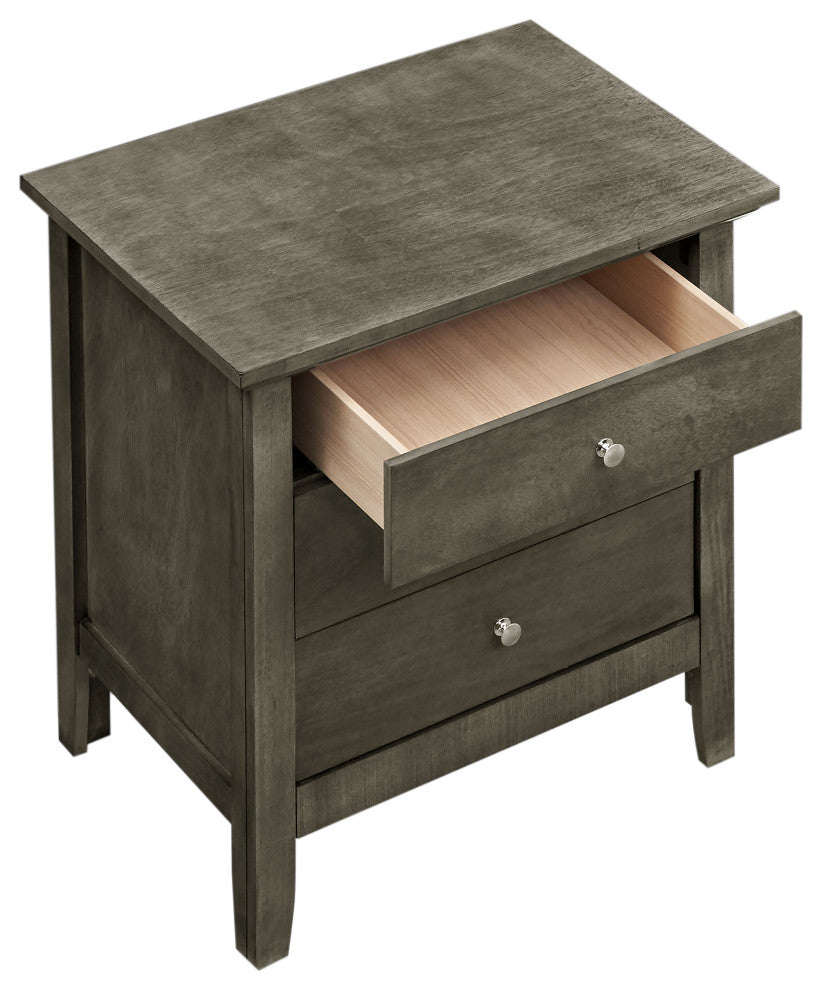 Whitley 3-Drawer Nightstand, Gray