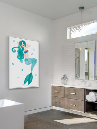 "Mermaid" Floater Framed Painting Print on Canvas, 16"x24"