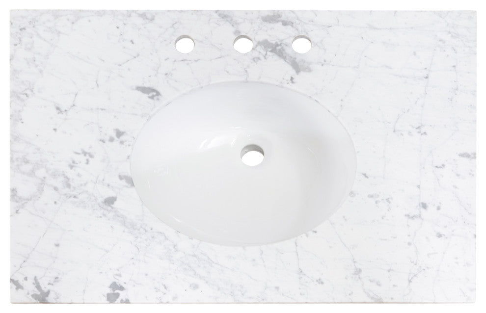 20" Oval White Finish Ceramic Undermount Vanity Sink