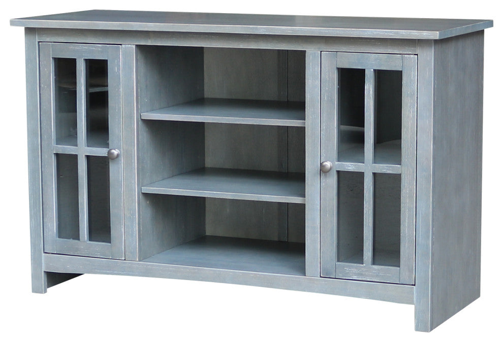 Entertainment / TV Stand - With 2 Doors - 48", Heather Grey-Antique Washed