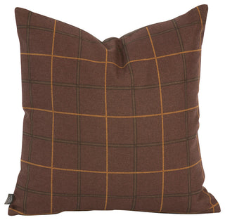 Howard Elliott Oxford Chocolate 20" x 20" Pillow, Down Insert