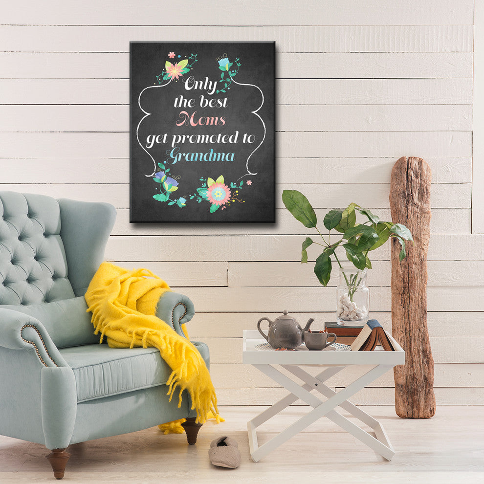 Only the best Moms get Promoted to Grandma Wrapped Canvas Art, 16"x12"