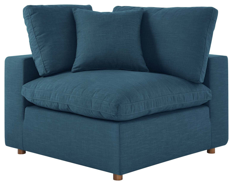 Modular Sectional Deep Sofa Set, Azure Navy Blue, Fabric, Modern, Hospitality