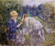 Berthe Morisot Woman Picking Flowers, 20"x25" Wall Decal Print