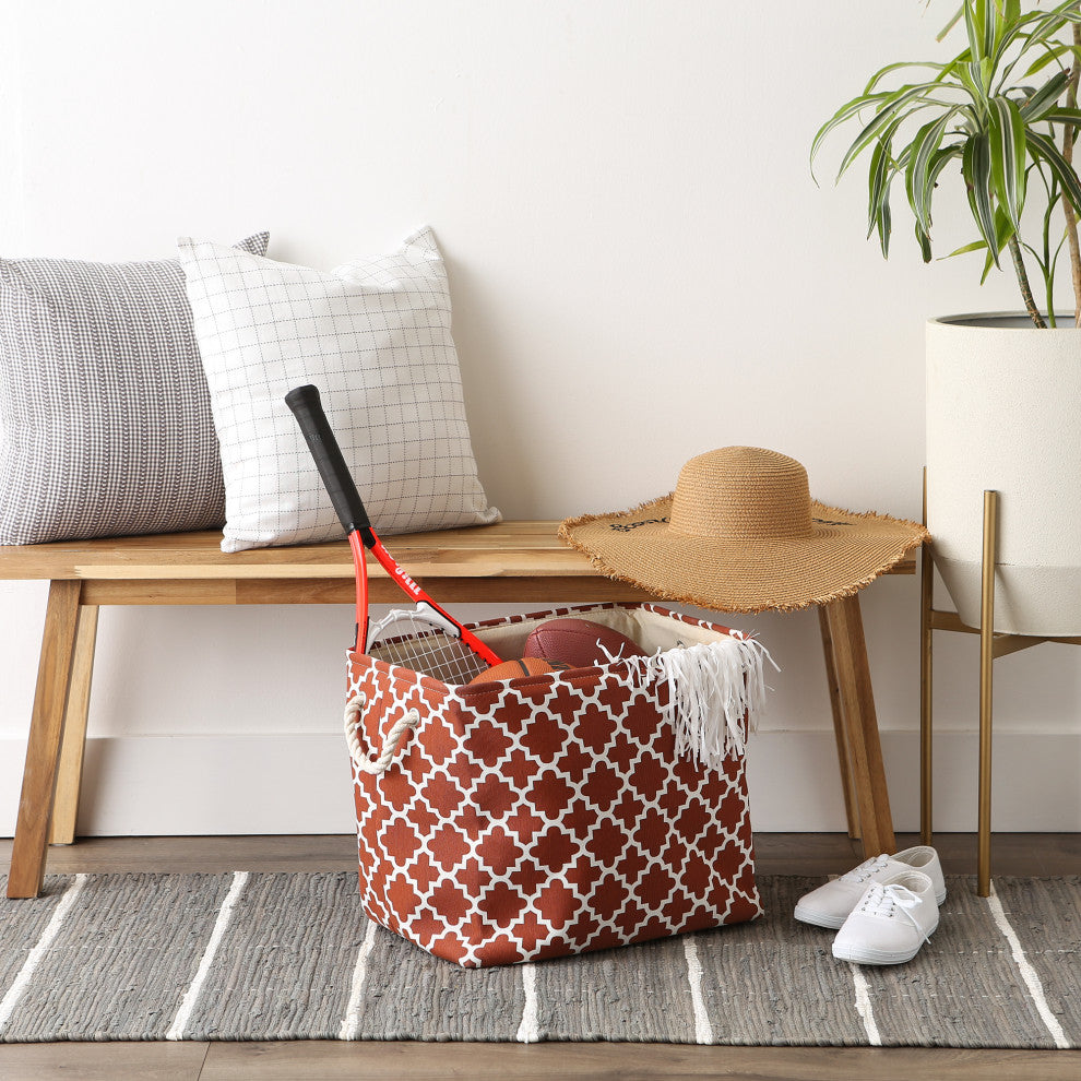 DII Polyester Bin Lattice Cinnamon Rectangle Large