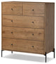Eaton 5 Drawer Dresser-Amber Oak Resin