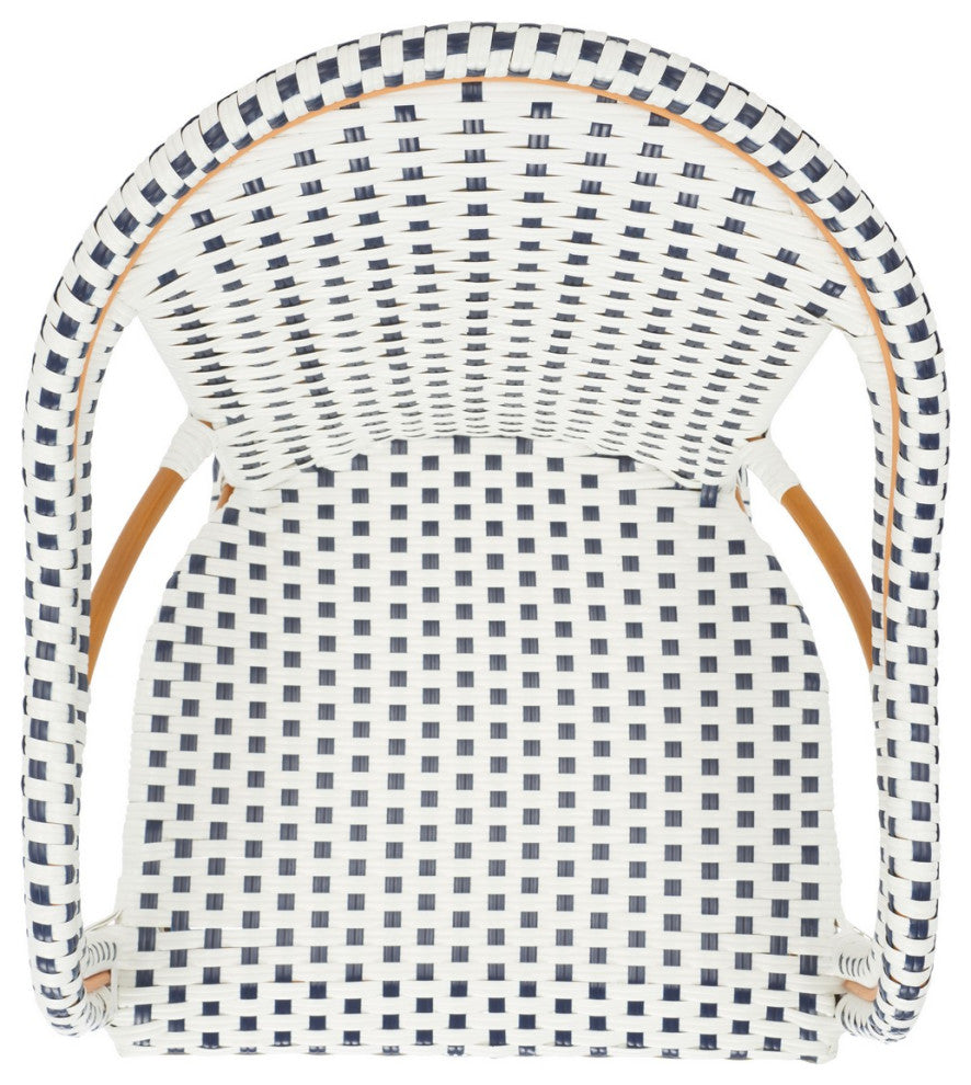 Safavieh California Counter Stool W Arm, White / Navy