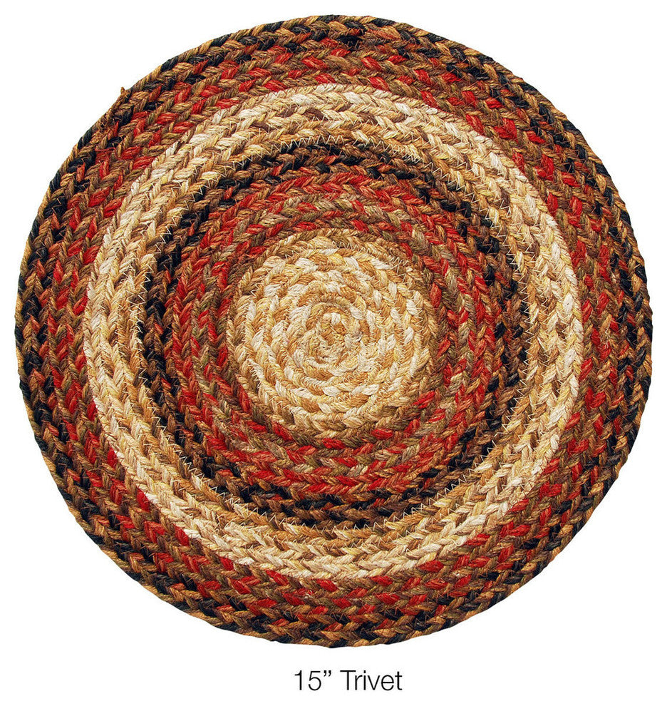 Homespice Decor Russet Jute Braided Trivet 15" (Round)