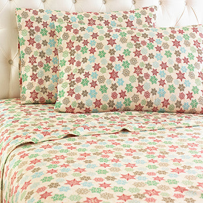 Snowflake Micro Flannel Sheet Set, King