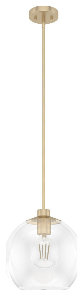 12" Xidane Alturas Gold, Clear Glass 1-Light Pendant