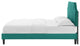 Platform Bed Frame, Queen Size, Velvet, Teal Blue, Modern Contemporary, Bedroom