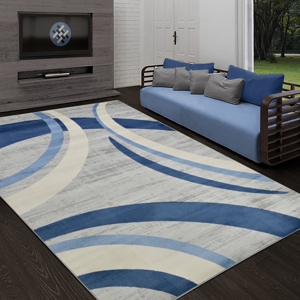 Modern Accent Rug, Smoke, 6'11"x4'11"