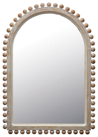 Boho Arched Wood Framed Wall Mirror, Natural