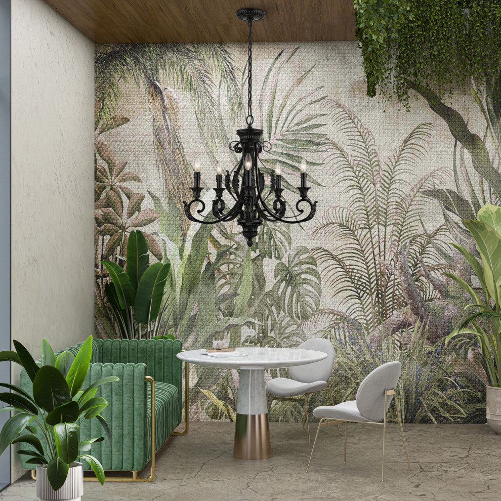 Valencia 5-Light Shiny Black Chandelier