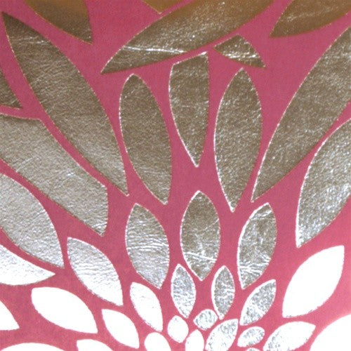 Pillow Decor - Metallic Floral Pink Square Throw Pillow