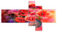 Bouquet Of Cute Poppies in Vase, Floral Canvas Print, 60"x32", 5 panels