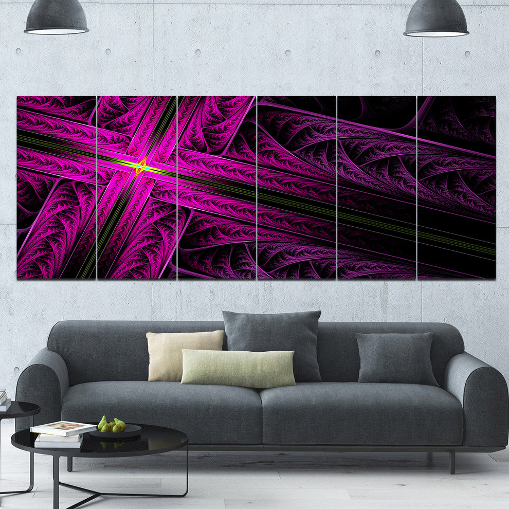 Bright Flash at the Intersection, Abstract Canvas Art Print, 70"x28", 6 Panels
