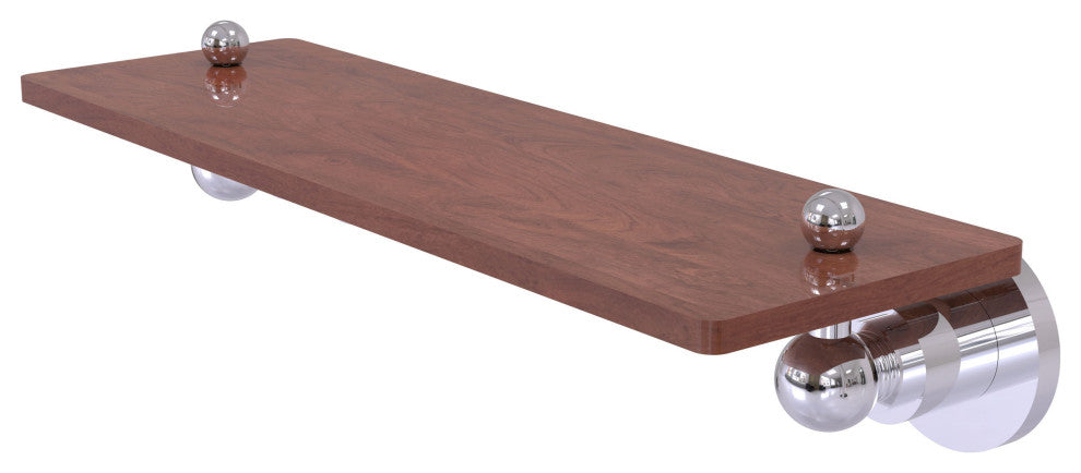 Astor Place 16" Solid Wood Shelf, Polished Chrome