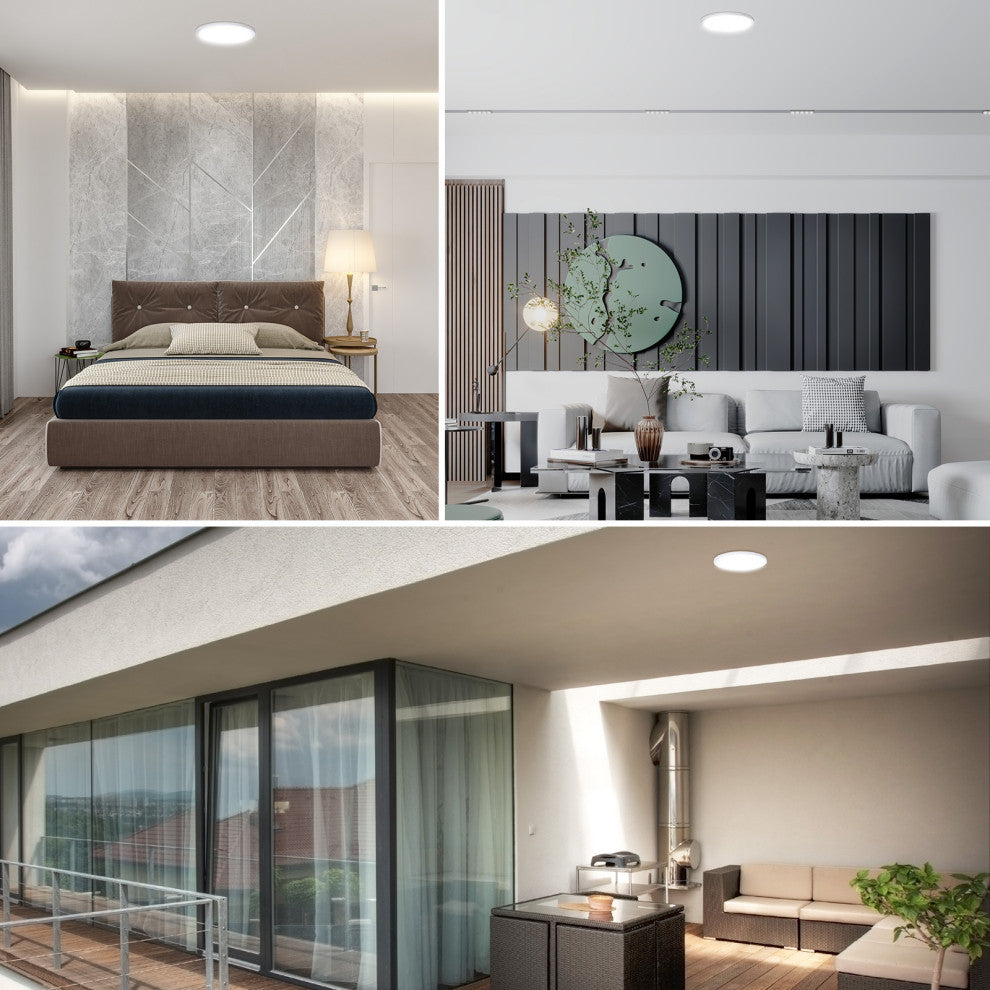 Luxrite 12" LED Flush Mount Ceiling Light 22W 5CCT 1600LM 2-Pack