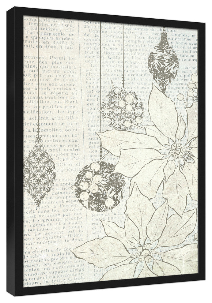 Silver Ornaments 20x30 Black Framed Canvas