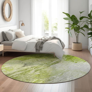 Premium Machine Washable Mayfield AMF595 Aloe 8' x 8' Round Rug
