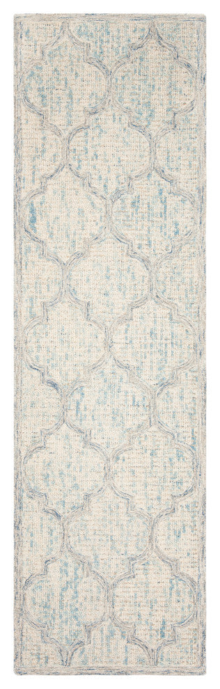 Safavieh Couture Abstract Collection, ABT474 Rug, Ivory/Light Blue, 2'3"x10'