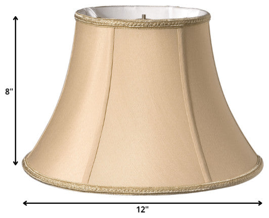 12" Vintage Gold Slanted Bell Paperback Shantung Lampshade