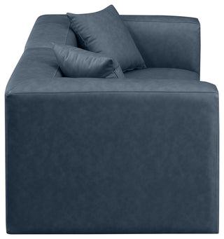 Cube Upholstered Modular Sofa, Navy, 2-Piece: 2 Corner Chair, Vegan Leather