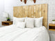 Solid Wood Headboard Modern Farmhouse with Smooth Natural Wood Grain for Any Bed, Boho Whitewash, Queen