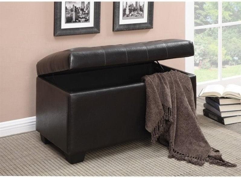 Coaster Storage Ottoman, Dark Brown