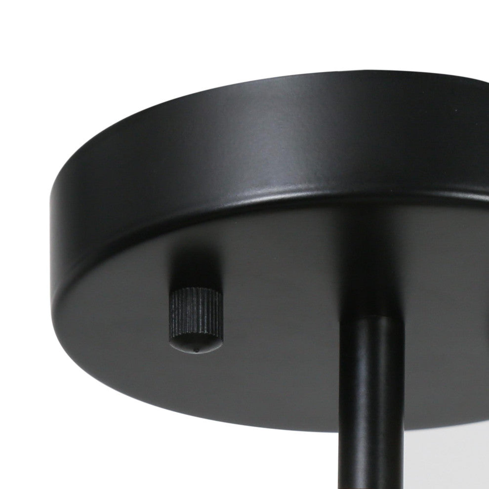 LNC 3-Light 19" Black and Polished Gold Globe Moder Semi-Flush Mount Light