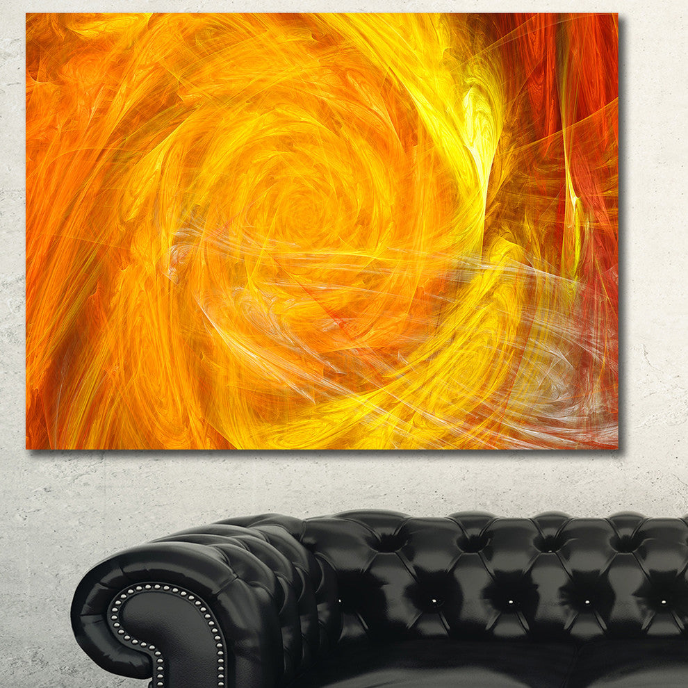 Mystic Abstract Fractal Rose, Oversized Abstract Canvas Art Print, 60x40