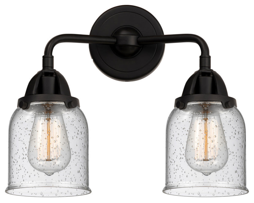 Small Bell Bath Vanity Light, Matte Black, Seedy, Seedy
