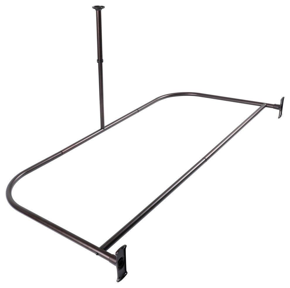 Utopia Alley Aluminum Shower Curtain Rods 60" Large Size by 25", Oil Rubbed Bronze