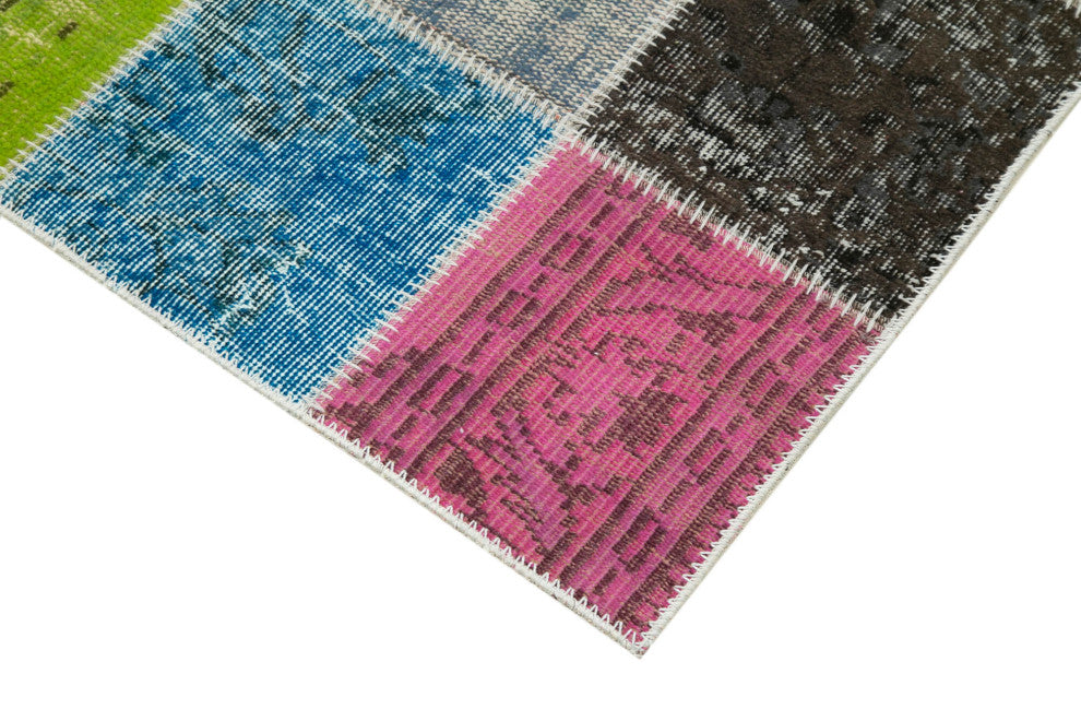 Rug N Carpet - Handwoven Turkish 2' 9" x 9' 9" Contemporary Patchwork Runner Rug