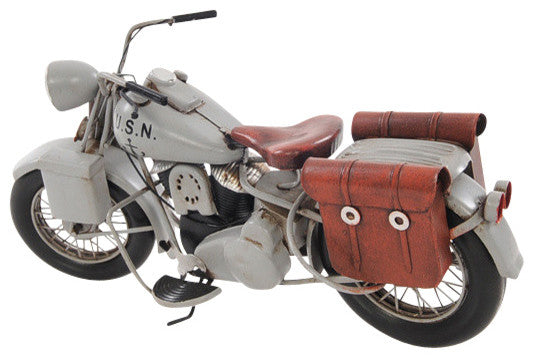 1942 INDIAN MODEL 741 GREY MOTORCYCLE 1:7 scale model Motorcycle metal Decor
