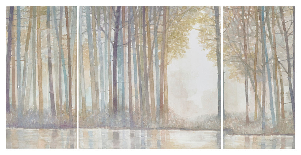 Madison Park 3-Piece Forest Reflections Gel Coated Canvas Set