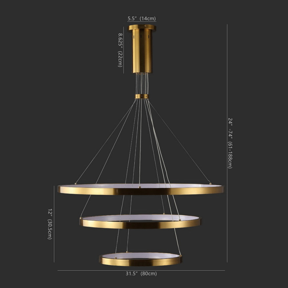 Safavieh Couture Meranda 3 Tier Chandelier Gold