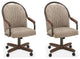 Chromcraft Douglas Swivel Dining Chair in Walnut and Texture Bronze (Set of 2)