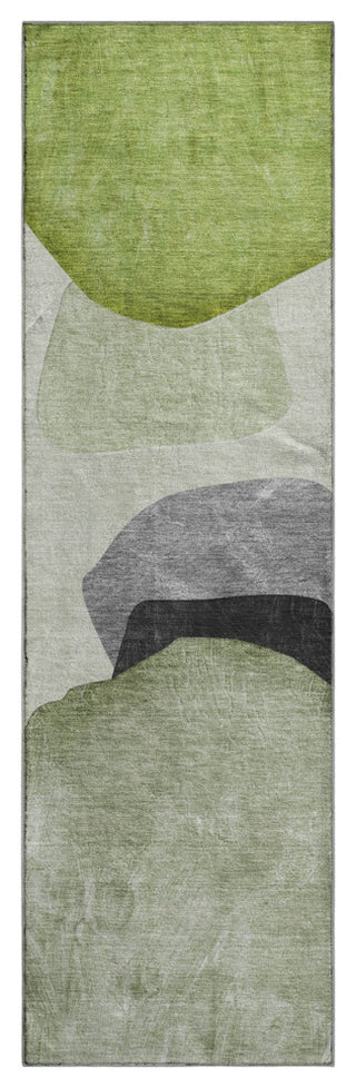 Premium Machine Washable Mayfield AMF547 Green 2'3" x 7'6" Runner Rug