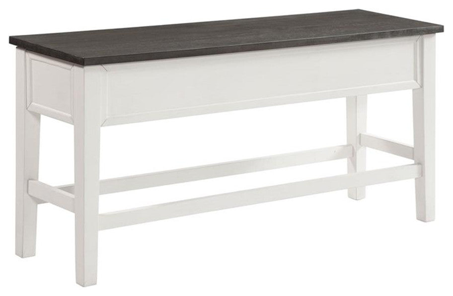 Picket House Furnishings Jamison Storage Counter Dining Bench in Gray